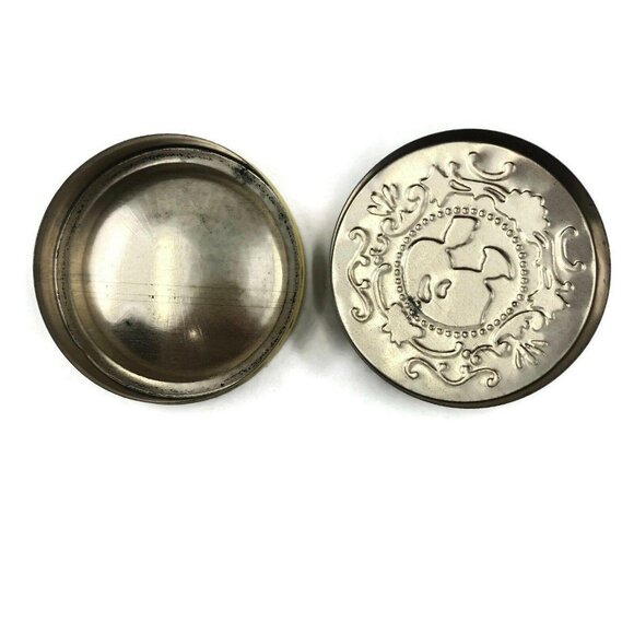 Vintage Tin Barat Ware Miniature Container Made in England Edwardian Couple 3" - Picture 5 of 8